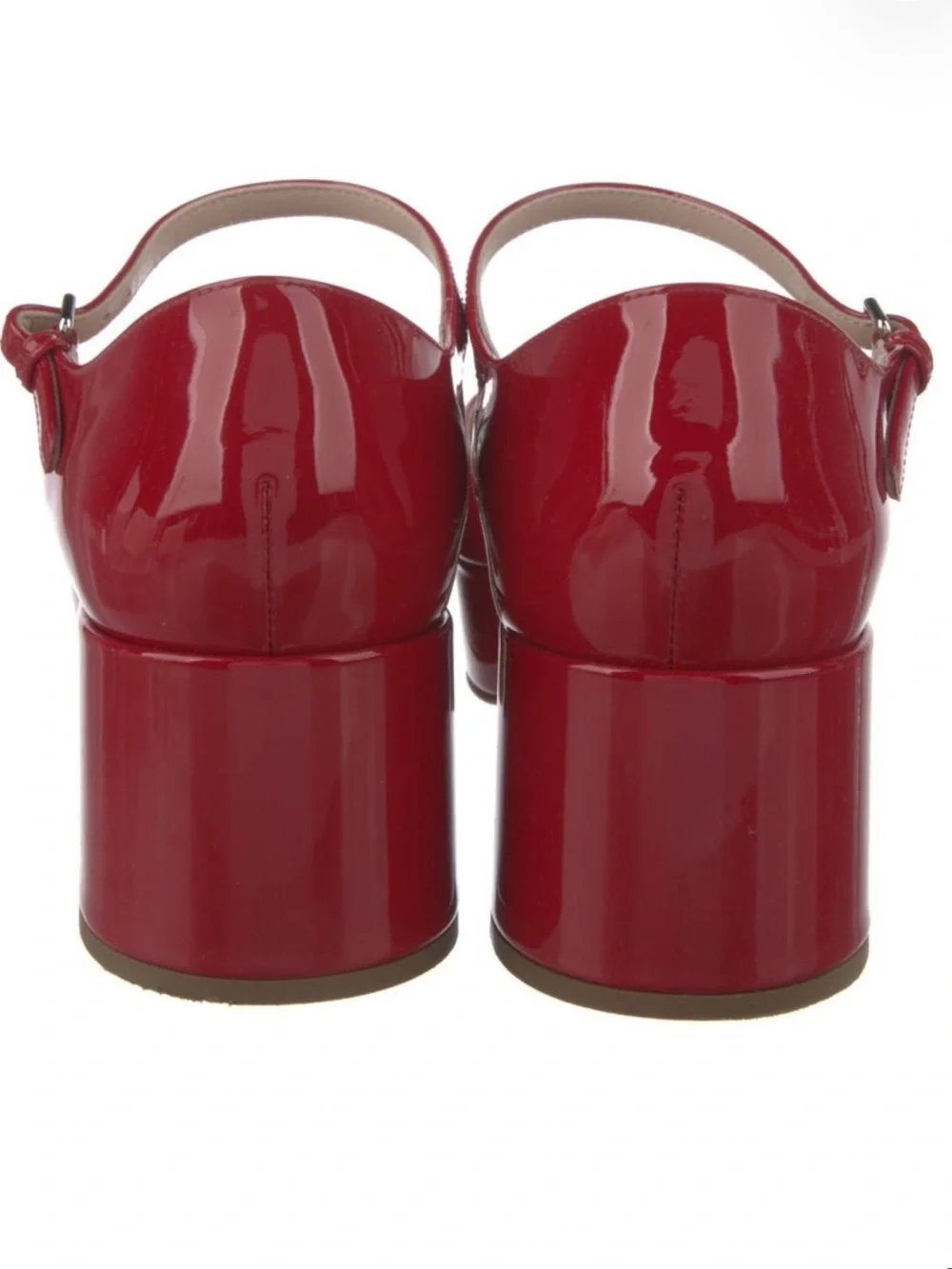 Miu Miu Red Patent Leather Mary Jane Platform Heels